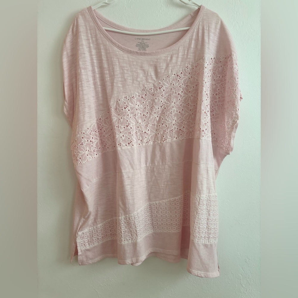 Lane Bryant White Top with Black Text